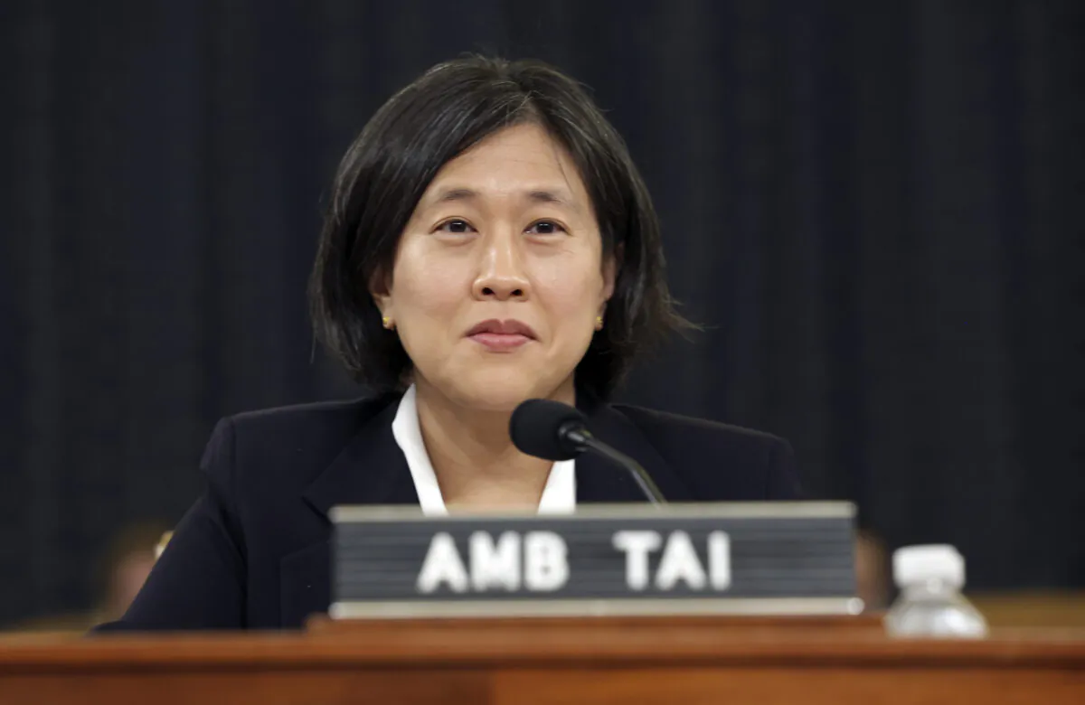 U.S. Trade Representative Katherine Tai testifies before the House Ways and Means Committee at the Longworth House Office Building on March 30, 2022 in Washington. (Kevin Dietsch/Getty Images)
