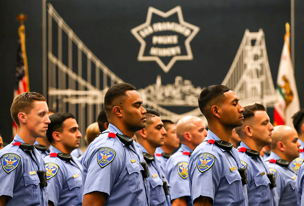 Police recruits at the San Francisco Police Academy on May 15, 2018. (Justin Sullivan/Getty Images)