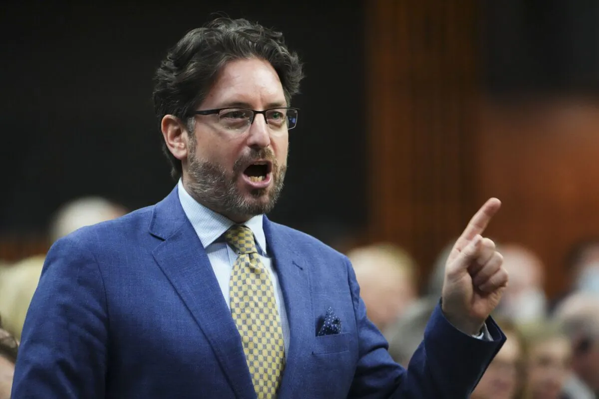 Conservative member of Parliament Kyle Seeback stands during question period in the House of Commons on Parliament Hill in Ottawa on March 28, 2022. (The Canadian Press/Sean Kilpatrick)