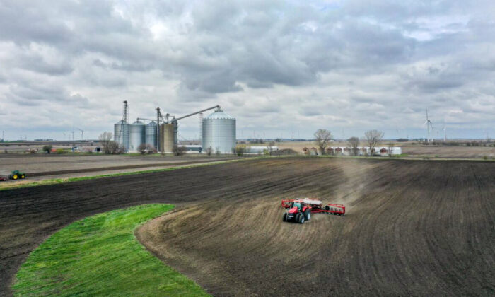 Corn planting on a farm near Dwight, Ill., on April 23, 2020. (Scott Olson/Getty Images)