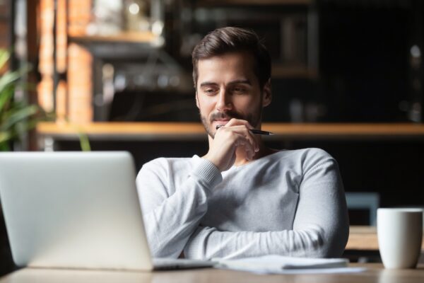 man using laptop
