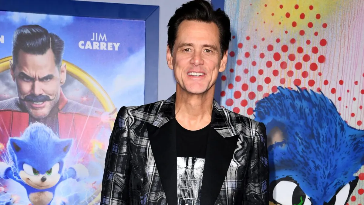U.S./Canadian actor Jim Carrey attends a special screening of "Sonic the Hedgehog" at the Regency Village Theatre in Westwood, Calif., on Feb. 12, 2020. (Robyn Beck/AFP via Getty Images)