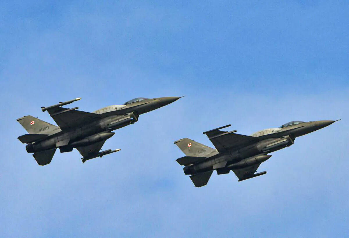 Polish F-16 fighter jets are shown during an air force exercise in this file photo. (Genya Savilov/AFP via Getty Images)