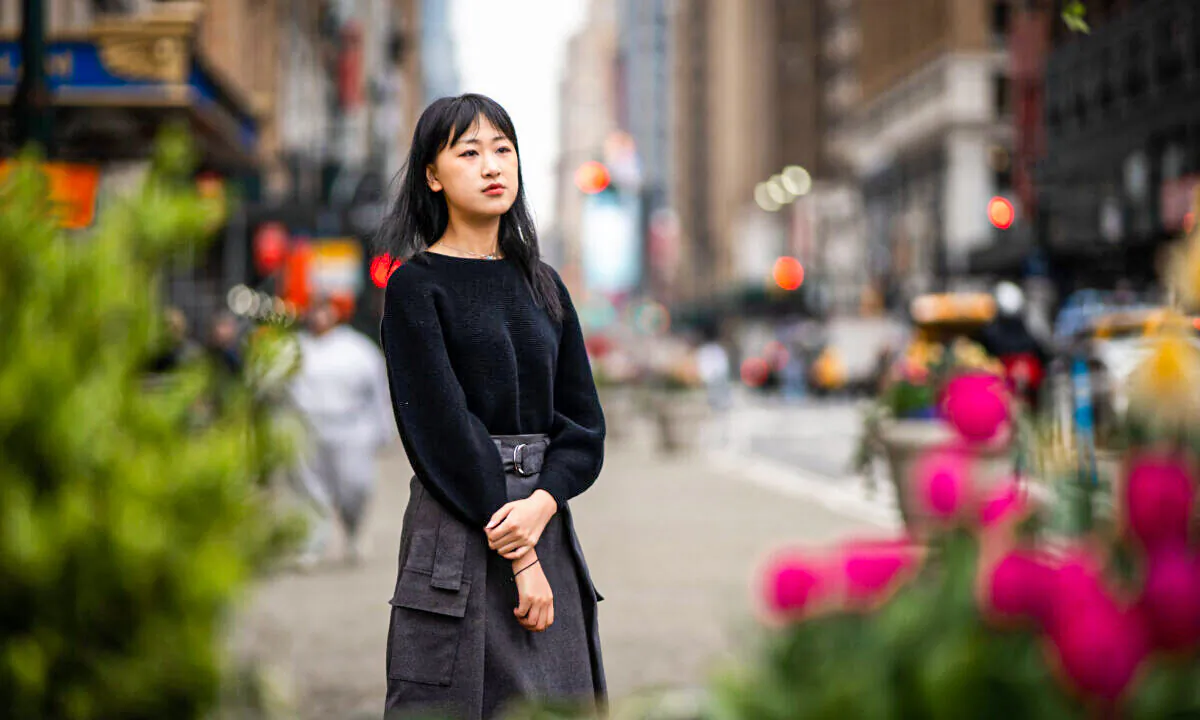Zhang Minghui in Manhattan, New York, on April 26, 2022. (Samira Bouaou/The Epoch Times)