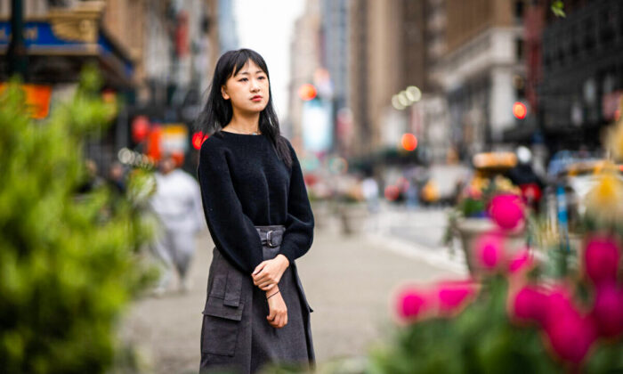 Zhang Minghui in Manhattan, New York, on April 26, 2022. (Samira Bouaou/The Epoch Times)