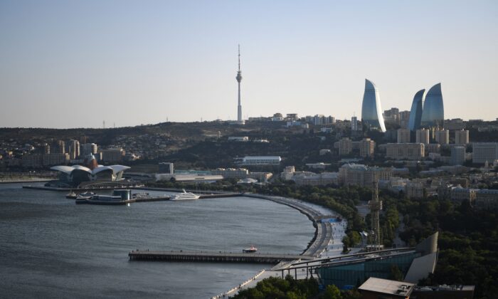 A view of Baku, Azerbaijan, on June 3, 2021. (NATALIA KOLESNIKOVA/AFP via Getty Images)