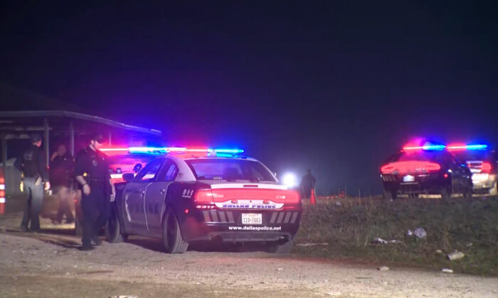 Police on the scene of an overnight shooting at a concert in Dallas on April 3, 2022. (Courtesy of KTVT)