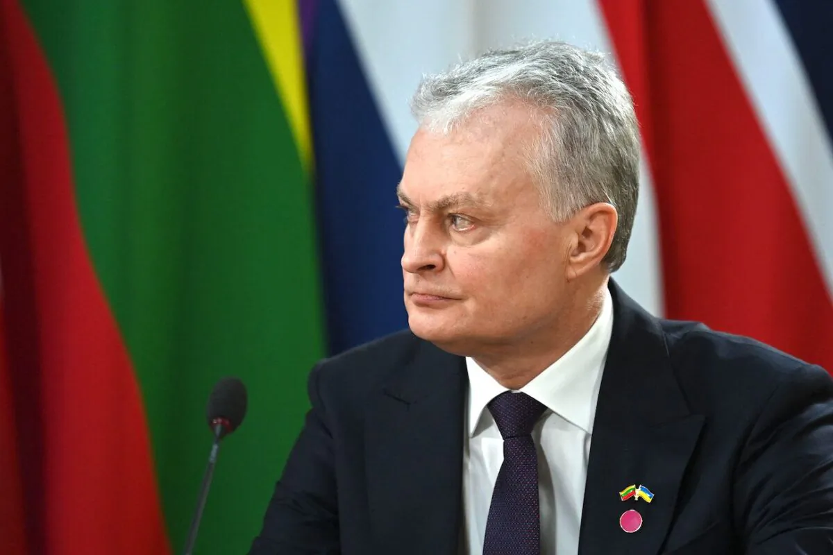 Lithuania's President Gitanas Nauseda at Lancaster House, London on March 15, 2022. (Justin Tallis/POOL/AFP via Getty Images)