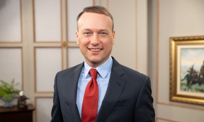 Adam Andrzejewski, the CEO and founder of the government watchdog organization OpenTheBooks.com, in Washington on March 22, 2022. (Courtesy of the Conservative Partnership Institute) 