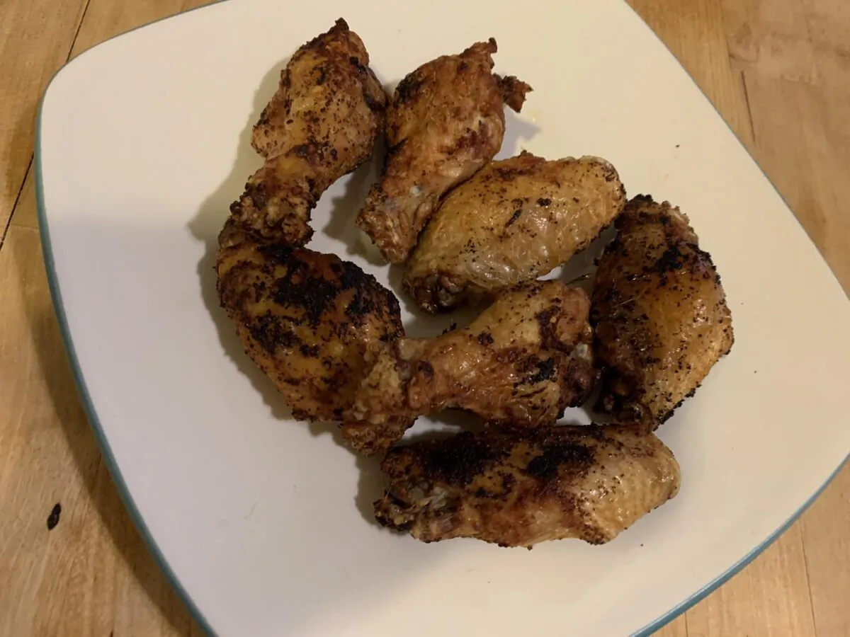 Chicken wings made in air fryer. (Courtesy of Carolyn Menyes/The Daily Meal)