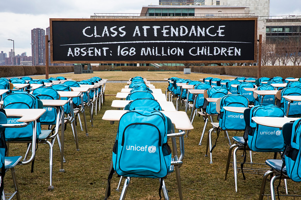 Schools are wrestling with the consequences of long-term closures because of the pandemic. (Photo by Chris Farber/UNICEF via Getty Images)