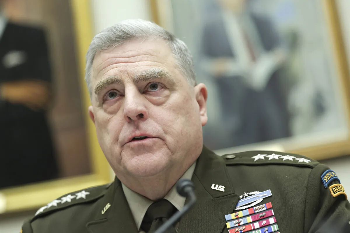 Chairman of the Joint Chiefs of Staff Gen. Mark Milley testifies before the House Armed Services Committee on Capitol Hill, April 5, 2022 in Washington. The Committee held a hearing on the Defense Department's fiscal year 2023 budget request. (Kevin Dietsch/Getty Images)
