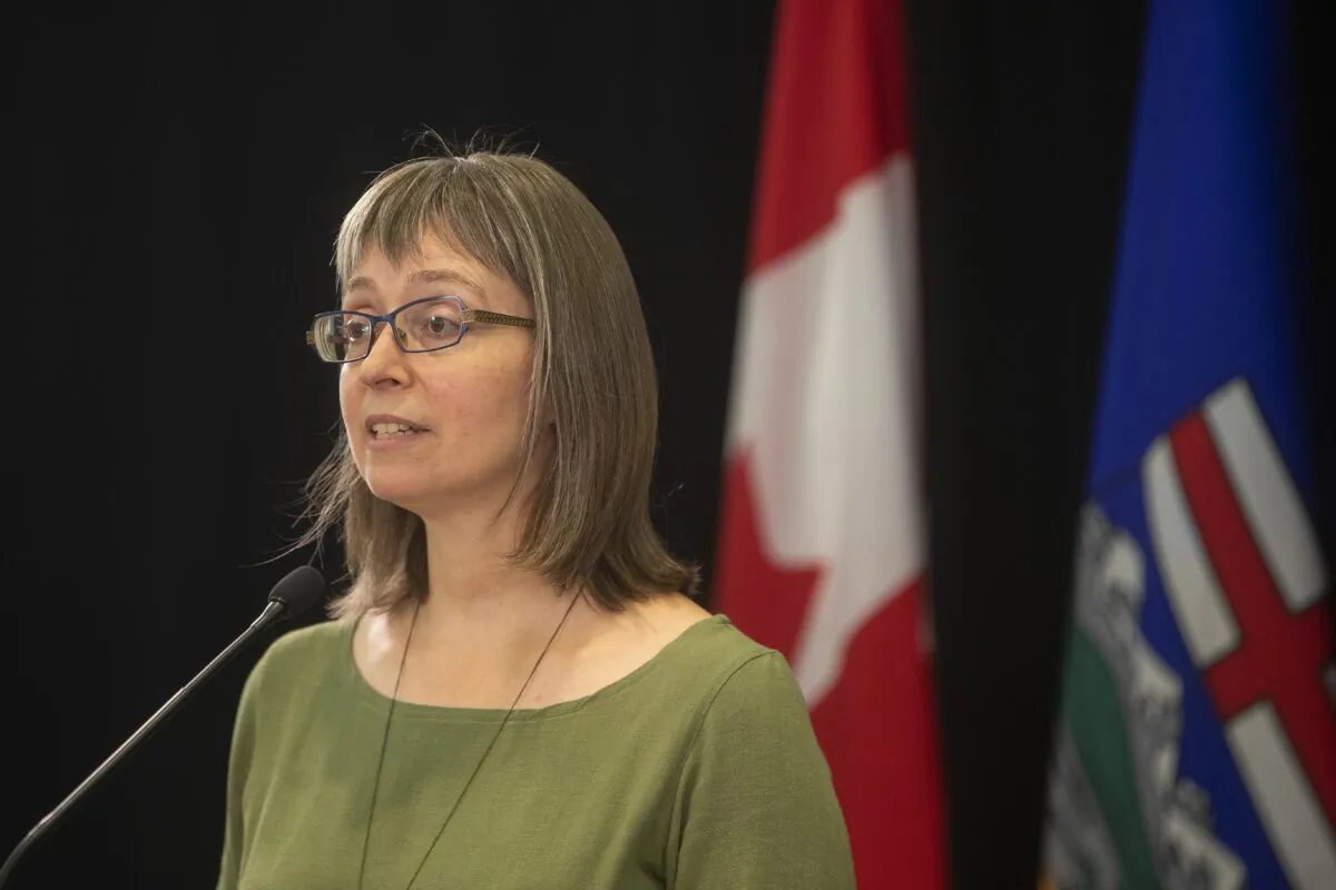 Dr. Deena Hinshaw, Alberta's former chief medical officer of health,  provides a COVID-19 update in Edmonton on Sept. 3, 2021. (Jason Franson/The Canadian Press)