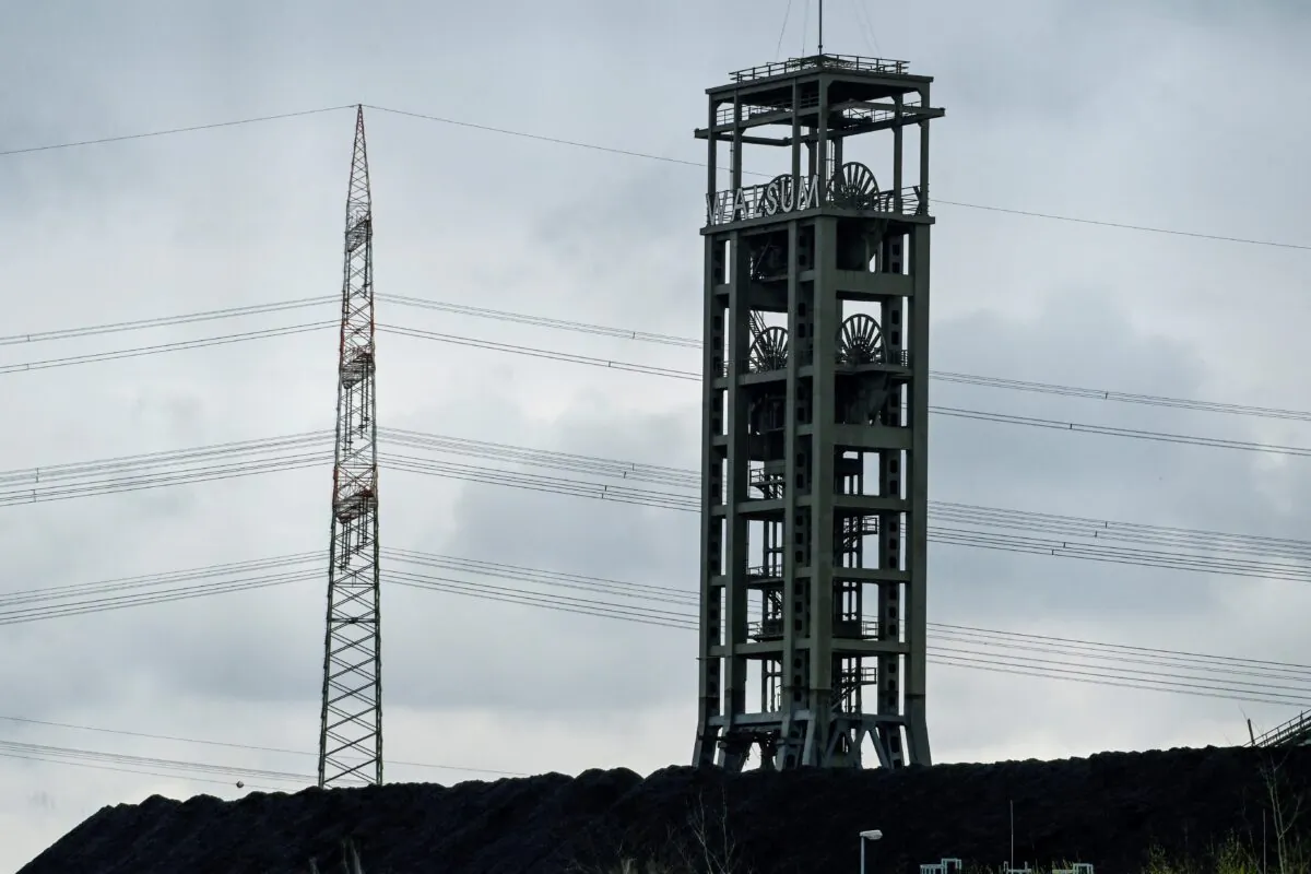 A coal storage site for German energy supplier Steag is shown in Duisburg, Germany, on April 5, 2022. (Ina Fassbender/AFP via Getty Images)