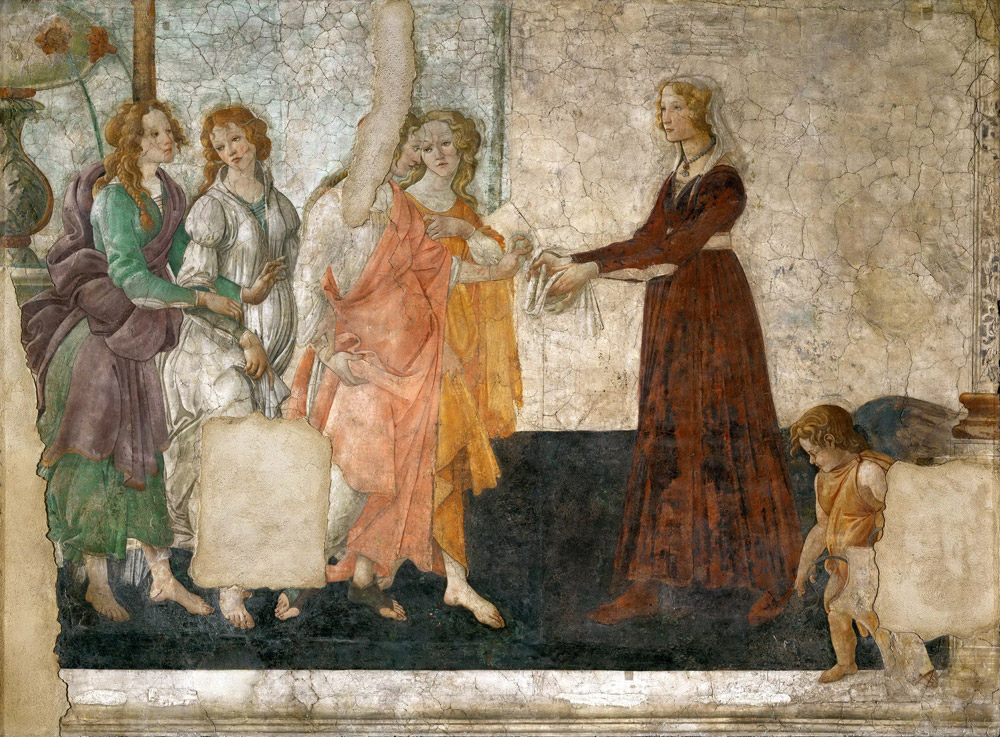 Sandro Botticelli: Giovanna Tornabuoni and the Graces. (Paris: Louvre, 1297. Fresco)