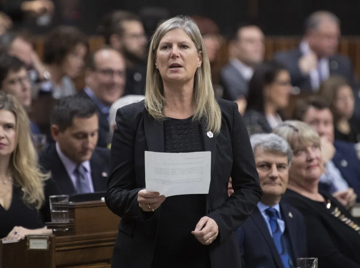 Conservative MP Leona Alleslev rises during Question Period in the House of Commons Dec. 9, 2019, in Ottawa. (The Canadian Press/Adrian Wyld)