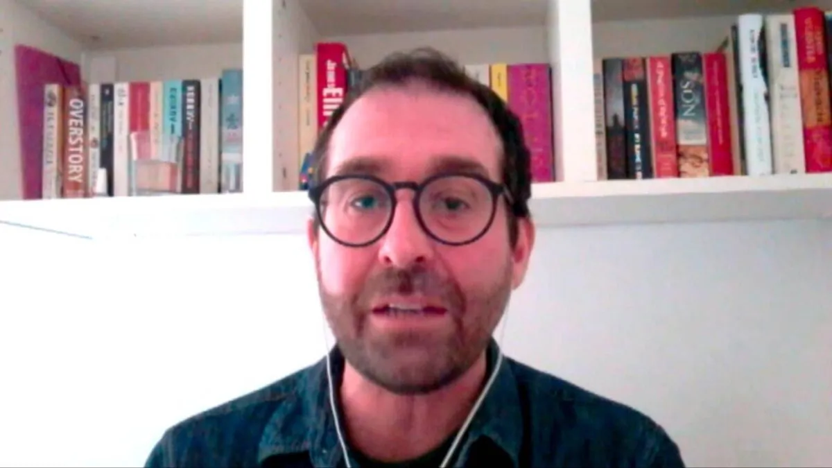 A screenshot from Nick Corbishley's video interview with Joshua Philipp for EpochTV's "Crossroads" program on April 1, 2022. (Crossroads/Epoch Times)