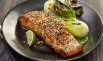 Grilled Salmon With Peppered Soy Glaze
