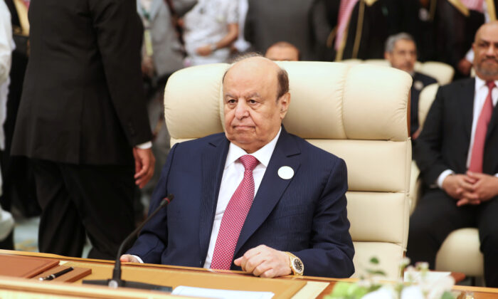 Yemeni President Abd-Rabbu Mansour Hadi attends the Arab summit in Mecca, Saudi Arabia, on May 31, 2019. (Hamad l Mohammed/Reuters)