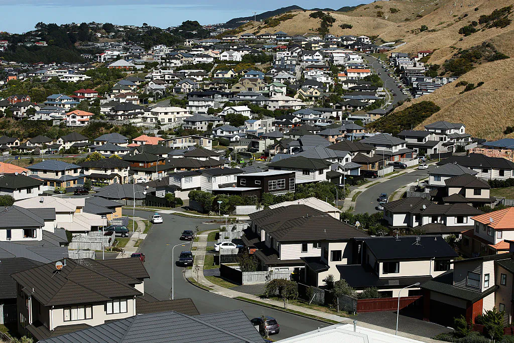 A general view of houses in the suburb of Churton Park in Wellington, New Zealand, on April 9, 2016.(Hagen Hopkins/Getty Images)