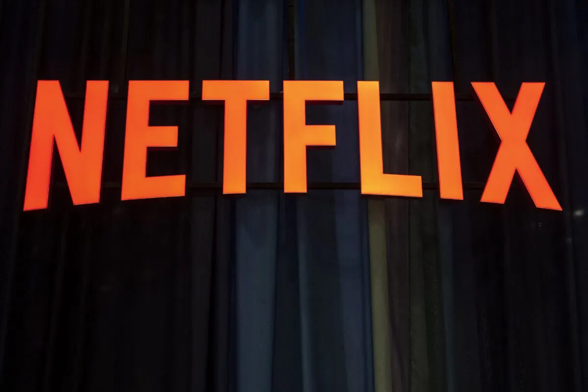 The Netflix logo at the Anime Japan 2022 fair in Tokyo, on March 26, 2022. (Charly Triballeau/AFP via Getty Images)