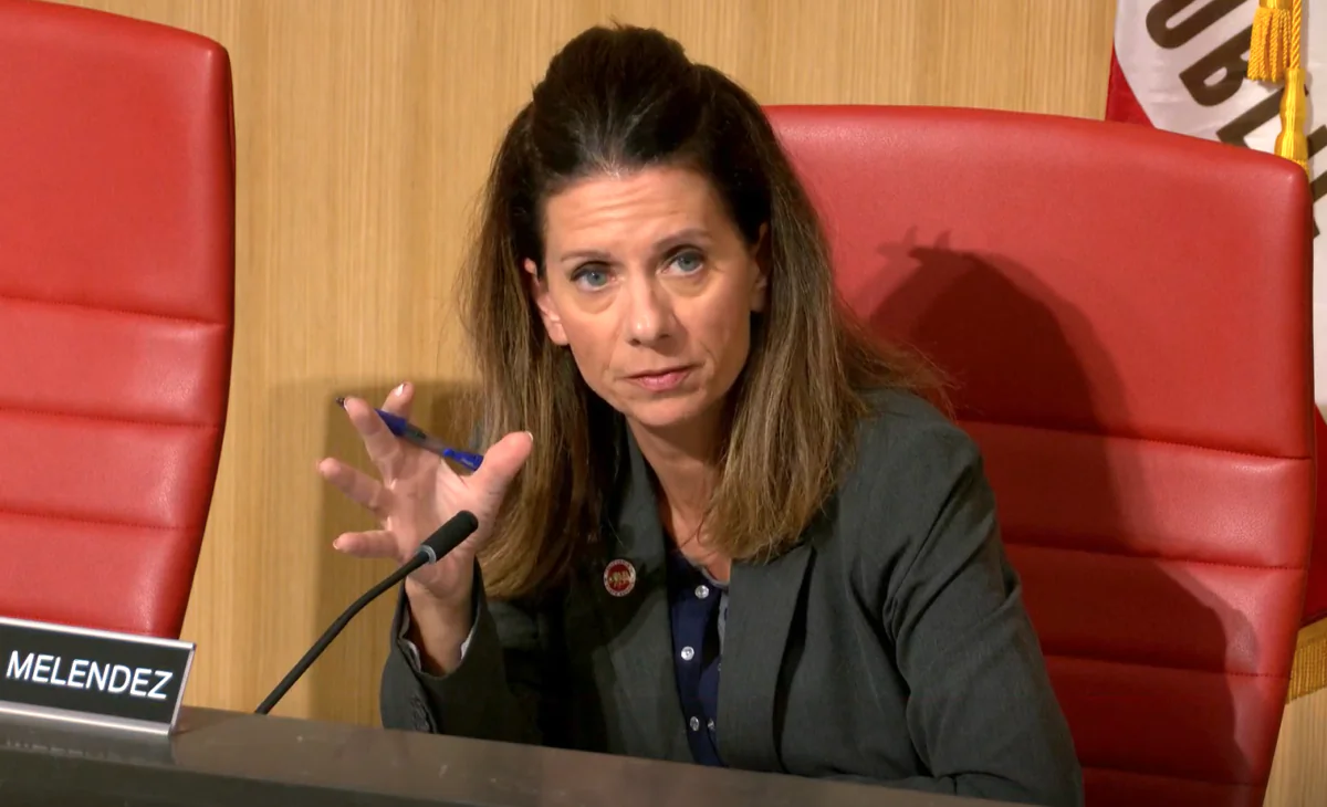 California State Senator Melissa Melendez speaks in opposition to Senate Bill 923 at a hearing in Sacramento on April 6, 2022. (Screenshot via California State Senate)