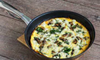 Asparagus Mushroom Swiss Egg Bake