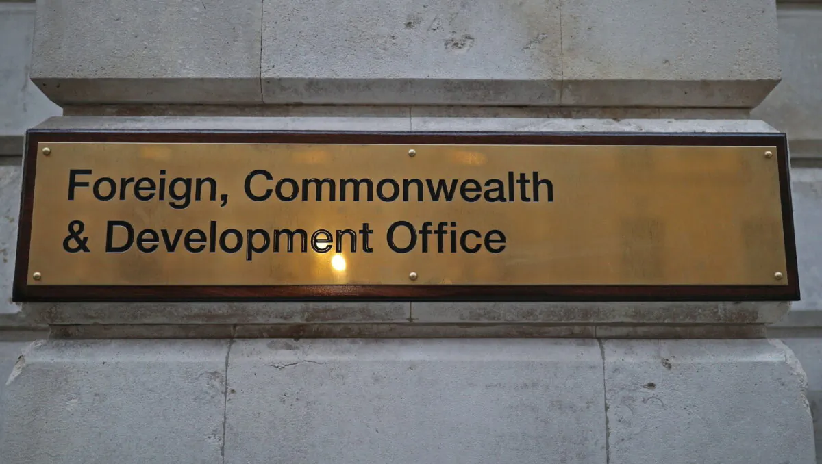 The sign for the British Foreign Office in an undated file photo. (Yui Mok/PA Media)