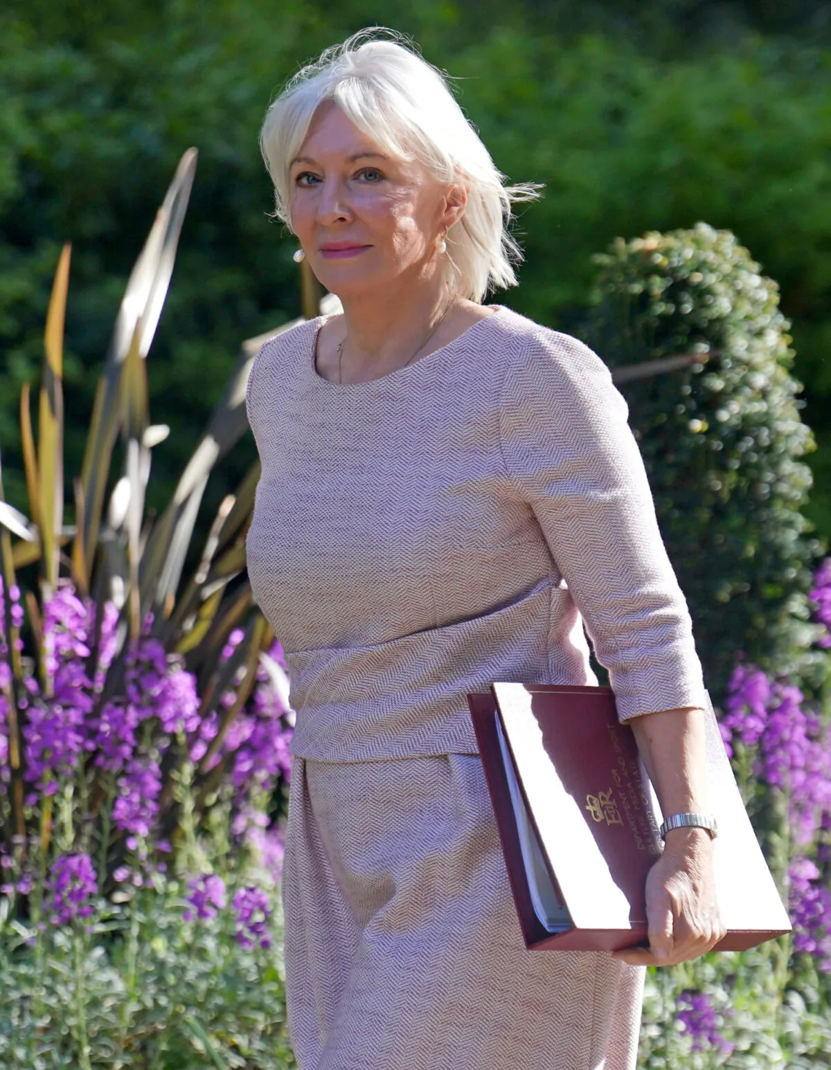 UK Culture Secretary Nadine Dorries arriving in Downing Street, London, for a Cabinet meeting on April 26, 2022. (Yui Mok/PA Media)