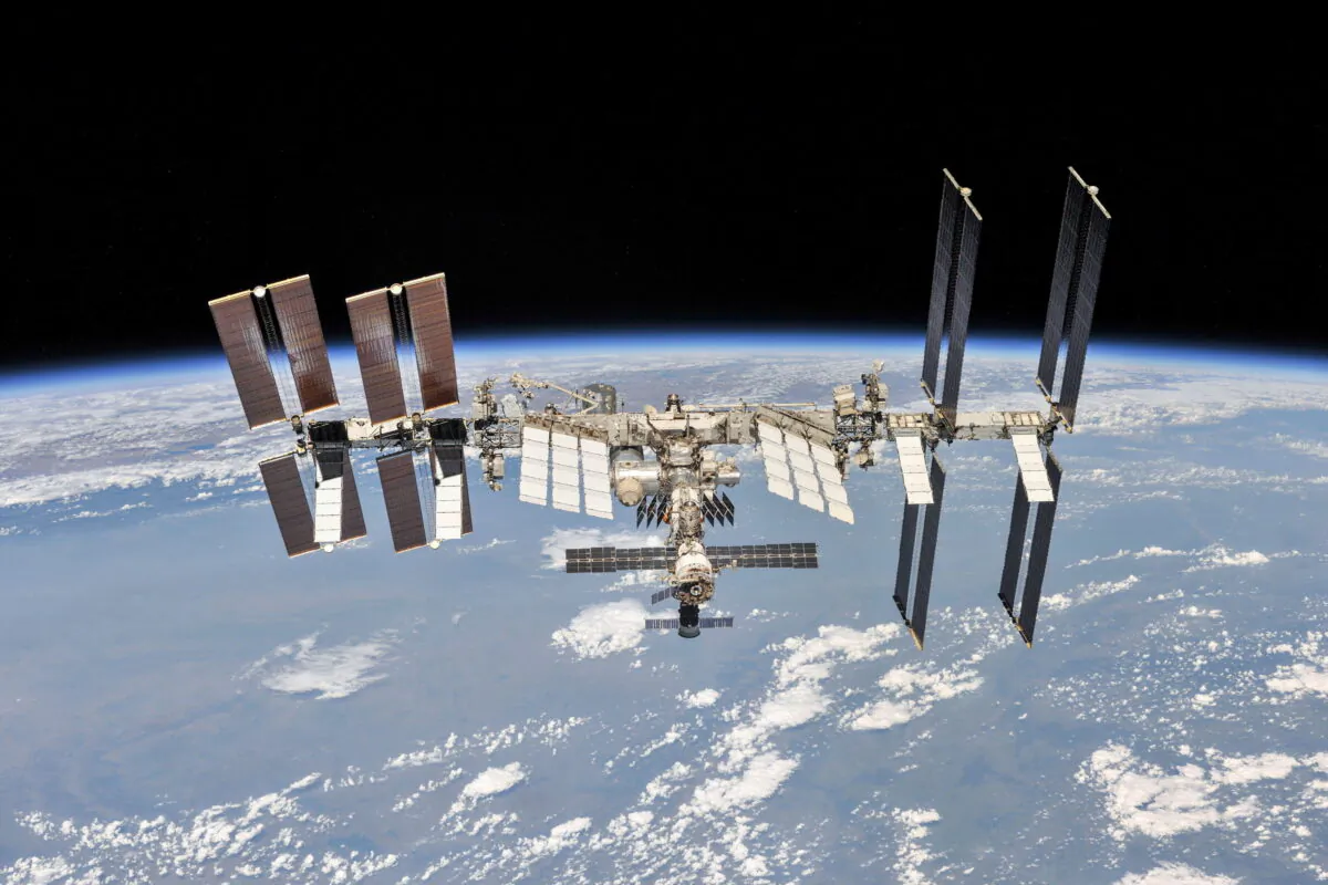 The International Space Station (ISS) photographed by Expedition 56 crew members from a Soyuz spacecraft after undocking, on Oct. 4, 2018. (NASA/Roscosmos/Handout via Reuters)