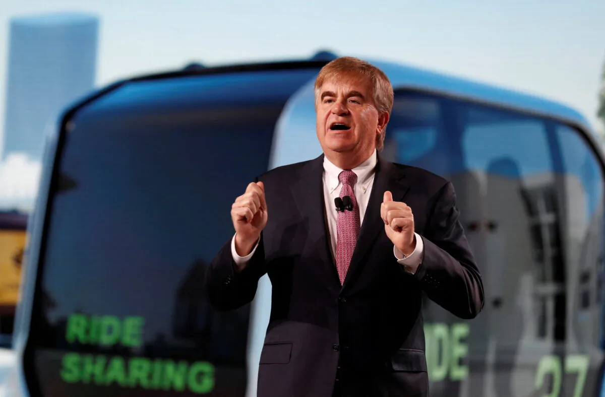 Bob Carter, executive vice president of sales for Toyota Motor North America, speaks during a Toyota news conference at the 2019 CES in Las Vegas, on Jan. 7, 2019. (Steve Marcus/Reuters)