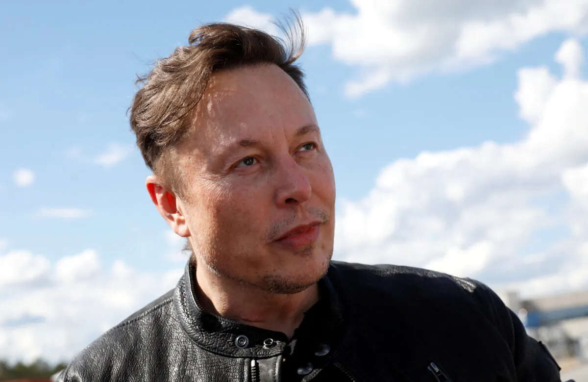 SpaceX founder and Tesla CEO Elon Musk looks on as he visits the construction site of Tesla's gigafactory in Gruenheide, near Berlin, Germany, May 17, 2021. (Michele Tantussi/Reuters)
