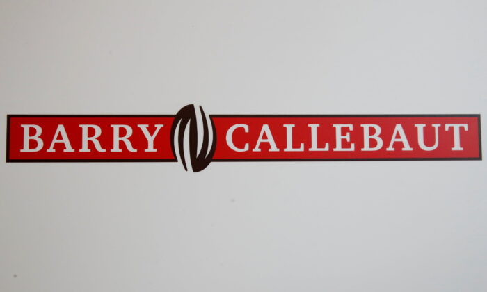 The logo of chocolate and cocoa product maker Barry Callebaut is pictured during the company's annual news conference in Zurich, Switzerland, on Nov. 7, 2018. (Arnd Wiegmann/Reuters)