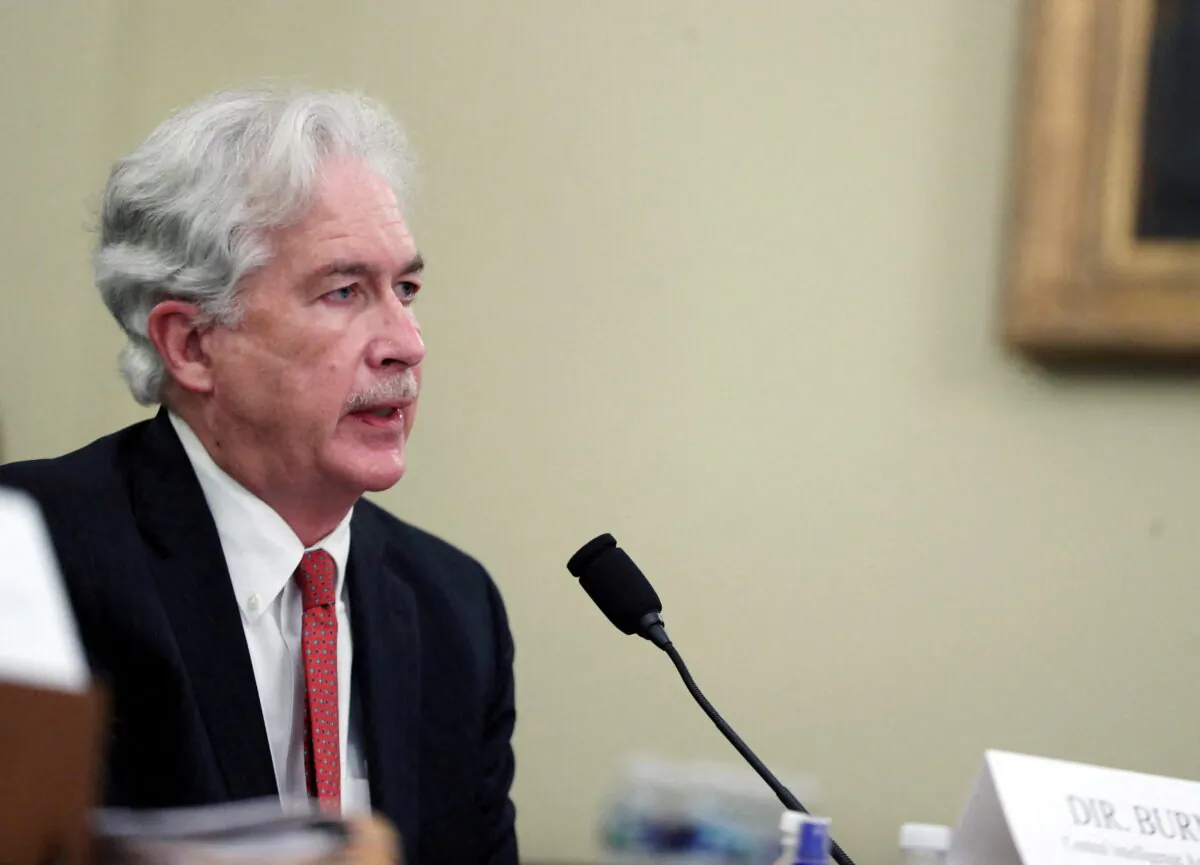 CIA Director William Burns speaks during a House Intelligence Committee hearing on worldwide threats in Washington, D.C., on April 15, 2021. (Tasos Katopodis/Pool via REUTERS/File Photo)
