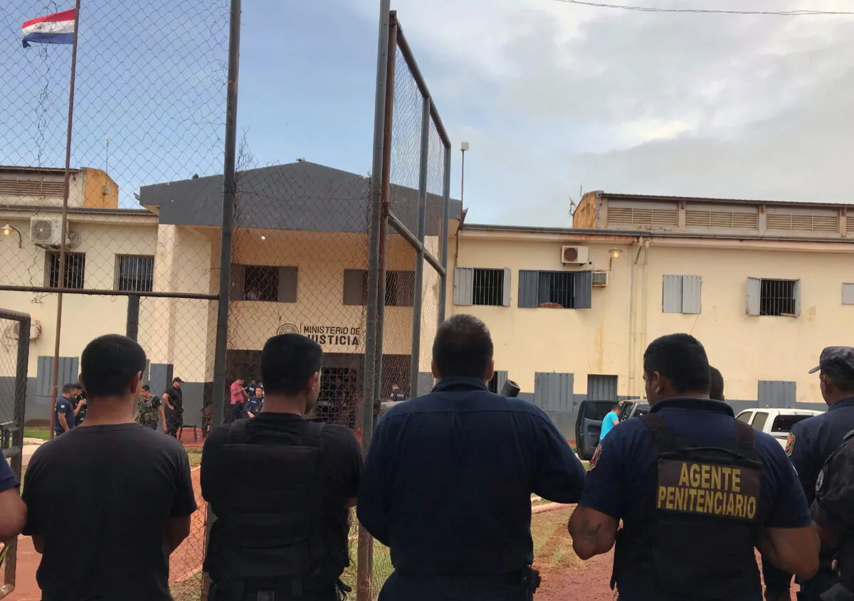 Guards at the border prison in Pedro Juan Caballero, Paraguay on Jan. 22, 2020. (Gabriel Stargardter/Reuters)