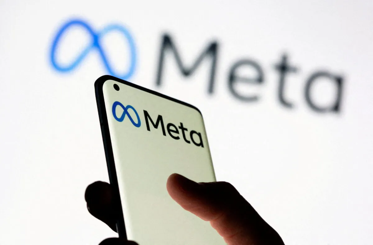 A smartphone with the Meta logo in a photo illustration taken on Oct. 28, 2021. (Dado Ruvic/Reuters)