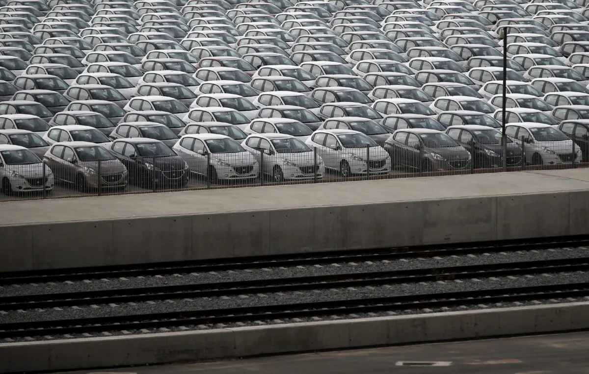 Vehicles are parked at a cargo terminal at Piraeus port, near Athens, on May 20, 2015. (Alkis Konstantinidis/Reuters)