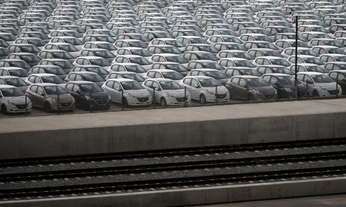 Vehicles are parked at a cargo terminal at Piraeus port, near Athens, on May 20, 2015.  (Alkis Konstantinidis/Reuters)