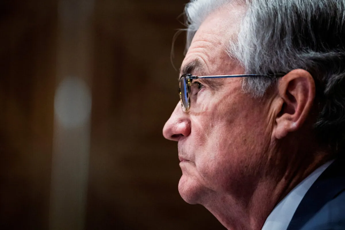 Federal Reserve Chairman Jerome Powell testifies during a Senate Banking Committee hearing in Washington on March 3, 2022. (Tom Williams/REUTERS)