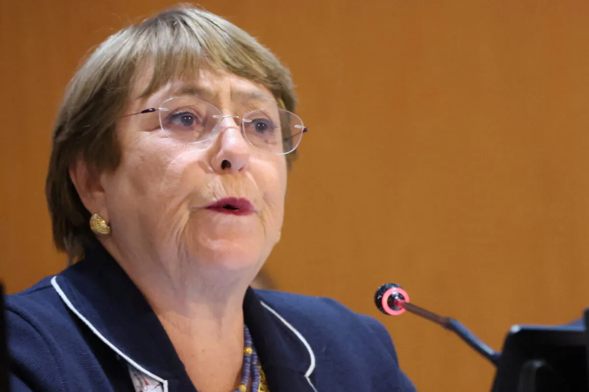 United Nations High Commissioner for Human Rights Michelle Bachelet attends the special session of the UN Human Rights Council, on the situation in Ukraine at the United Nations, in Geneva, on March 3, 2022. (Denis Balibouse/Reuters)