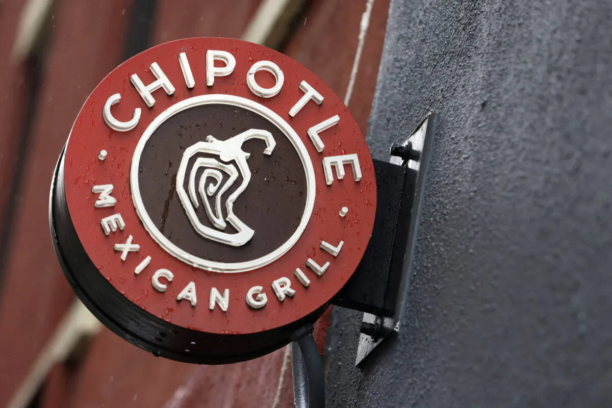 The logo of Chipotle is seen on one of their restaurants in Manhattan, New York City, U.S. on Feb. 7, 2022. (Andrew Kelly/Reuters File Photo )
