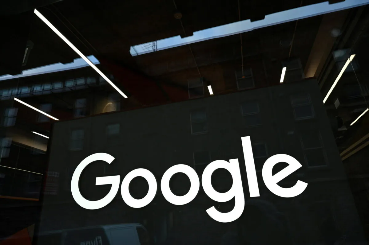 The Google logo on the company's European headquarters in Dublin, on Feb. 27, 2021. (Clodagh Kilcoyne/Reuters)