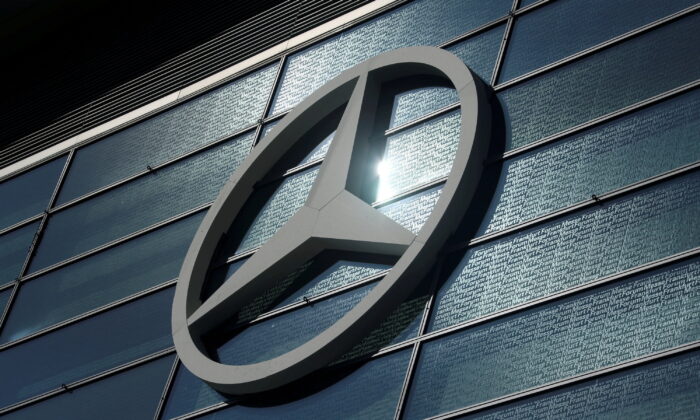 The Mercedes-Benz logo is pictured at the 2019 Frankfurt Motor Show (IAA) in Frankfurt, Germany, on Sept. 10, 2019. (Ralph Orlowski/Reuters)