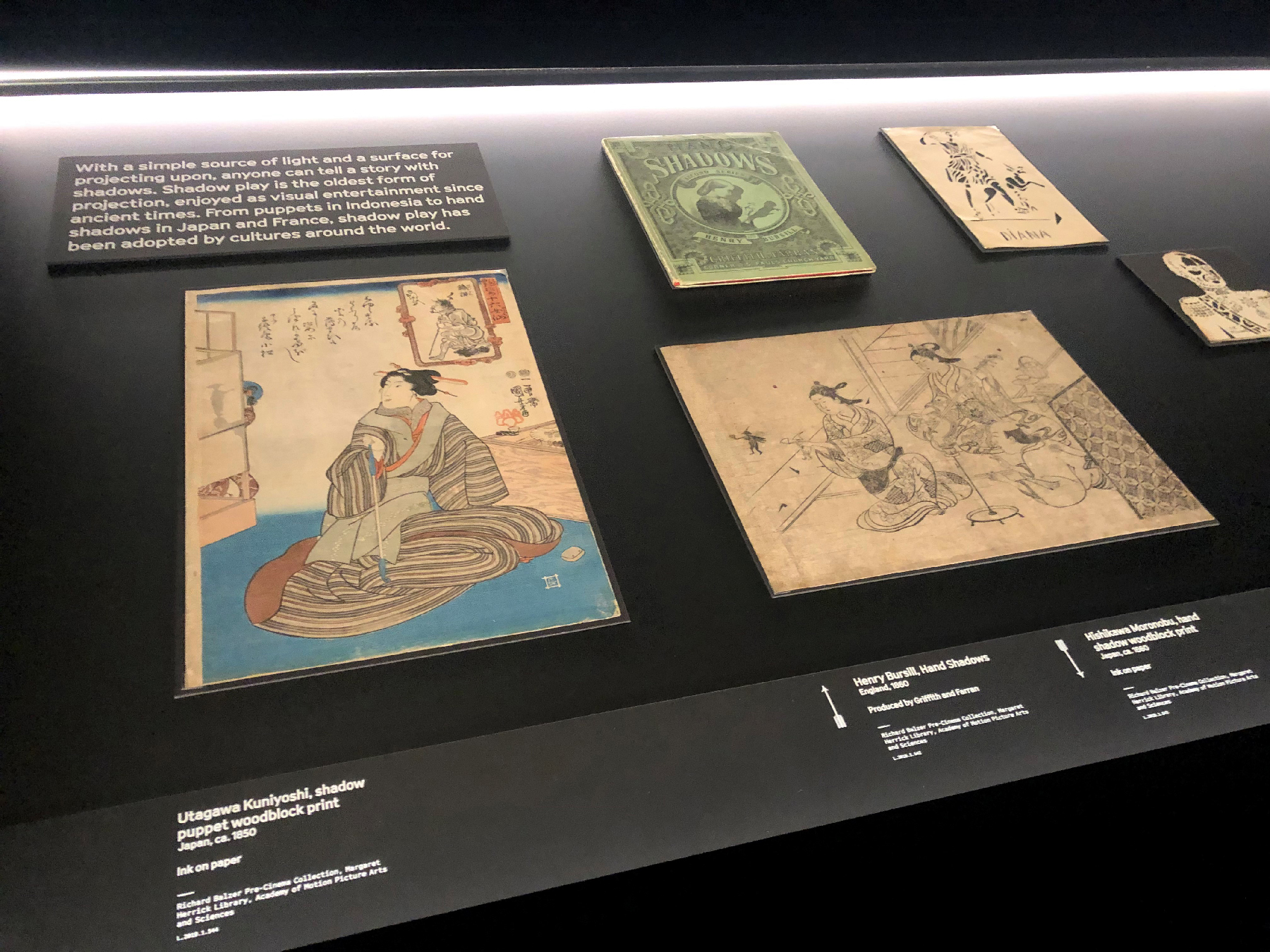 Drawings and other pieces of artwork on display