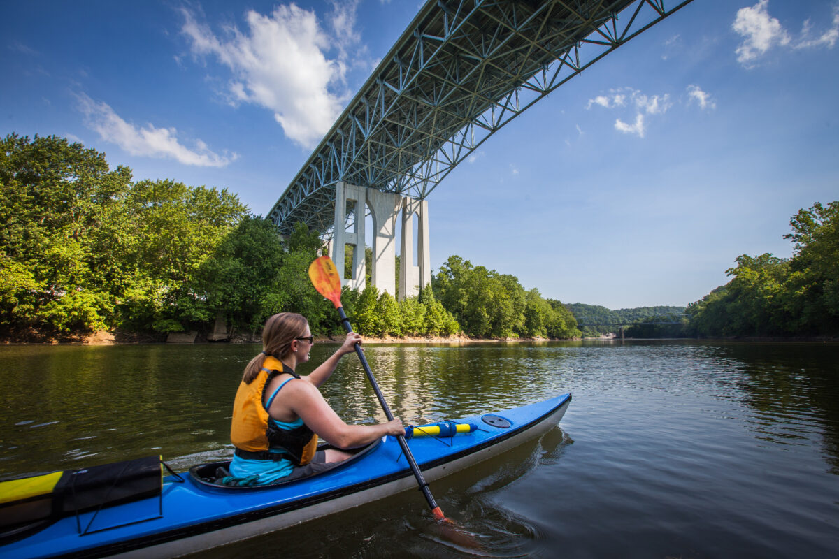 Kayaking on Elkhorn Creek is one way to discover Kentucky's bourbon history. (Photo courtesy of Visit LEX)
