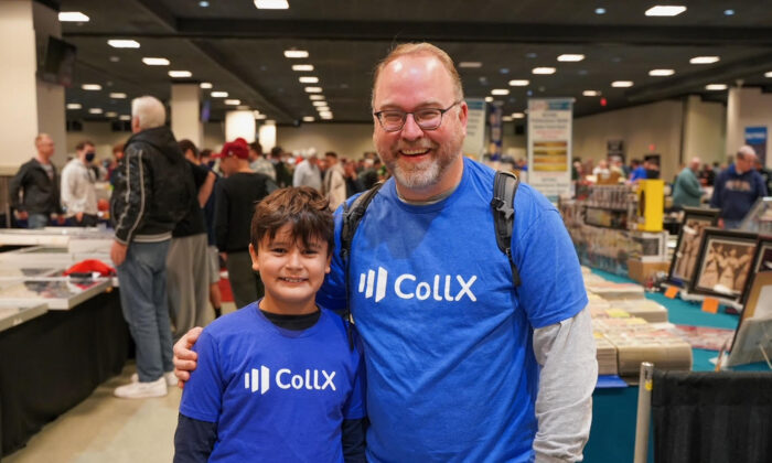 An idea taking flight: Father and son Ted Mann and his 10-year-old son Charlie, looking for deals at a recent sports card collectors show. The Philadelphia residents came up up with the idea for CollX - an app for sports card collectors that lets those on it know the value of their cards. The app was launched in January, and has more than 40,000 collectors on it and 15 million cards pictured, so far. (Photo courtesy Ted Mann)