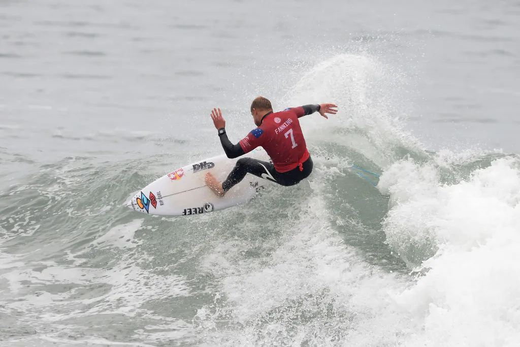Mick Fanning competes in the final of the Rip Curl Pro Bells Beach in Victoria, Australia on April 5, 2018 . (Photo by Drew Ryan/Getty Images)