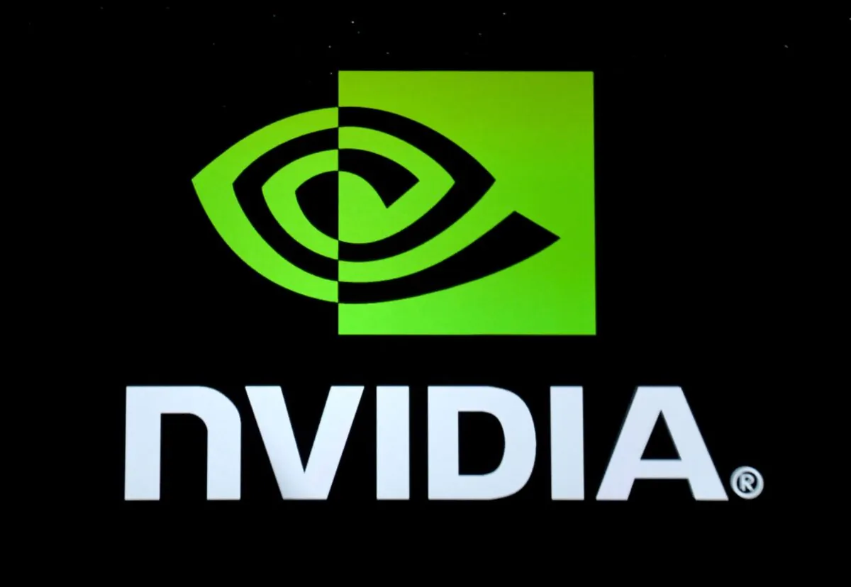 Nvidia logo on a screen during a keynote address by Nvidia Founder, President and CEO Jen-Hsun Huang at CES 2017 at The Venetian Las Vegas on Jan. 4, 2017. (Ethan Miller/Getty Images)