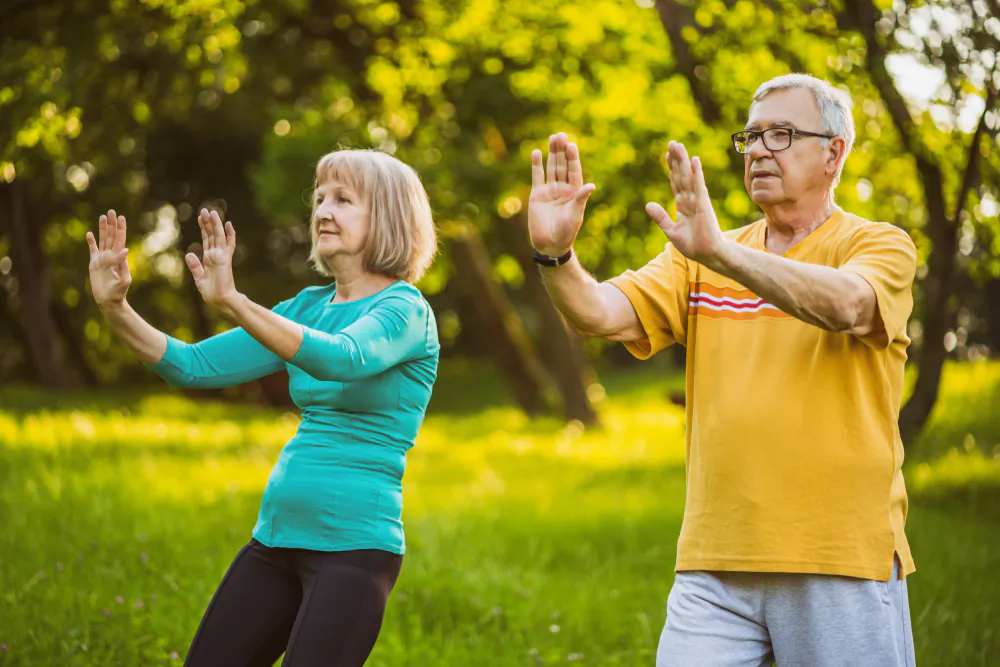 Recent study findings show that practicing tai chi helps to slow the progression of Parkinson's disease symptoms. (Mladen Mitrinovic/Shutterstock)