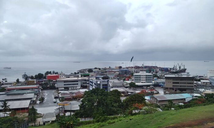 The streets of downtown Honiara, the capital of the Solomon Islands, on Dec. 6, 2021. The Island country has suspended all U.S. naval visits until further notice following an earlier incident on Aug. 23, 2022, when a U.S. Coast Guard vessel was denied permission for a scheduled port call. (Mavis Podokolo/AFP via Getty Images)
